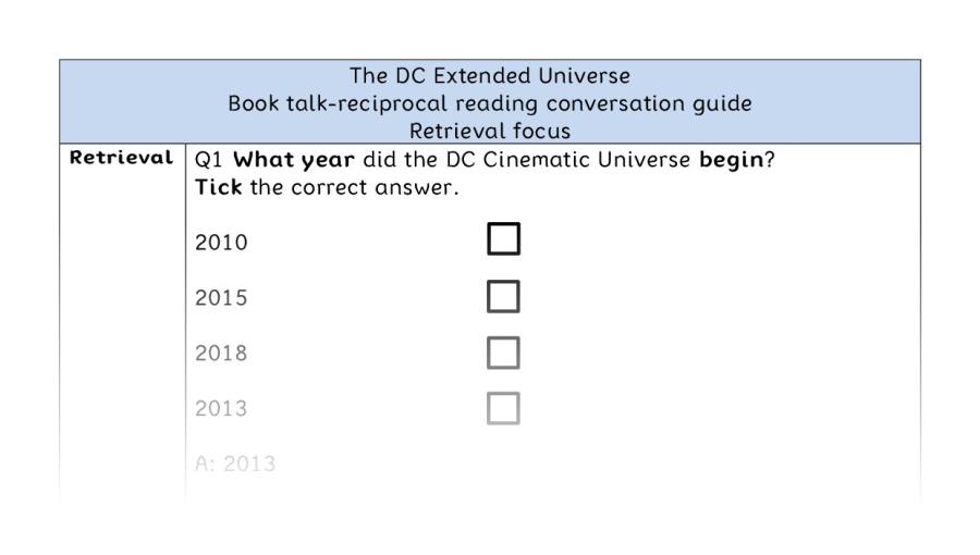 Reciprocal reading - retrieval - The DC Extended Universe