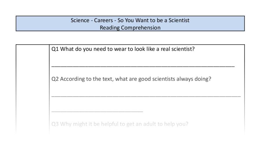 Reading Comprehension-So You Want to be a Scientist-retrieval Focus