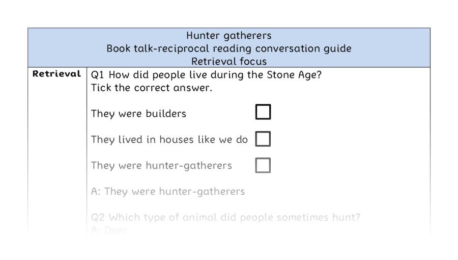Reciprocal reading - retrieval - Hunter gatherers