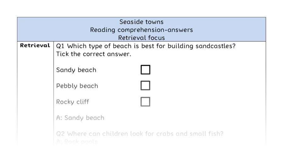 Reading comprehension - retrieval - Seaside towns - answers