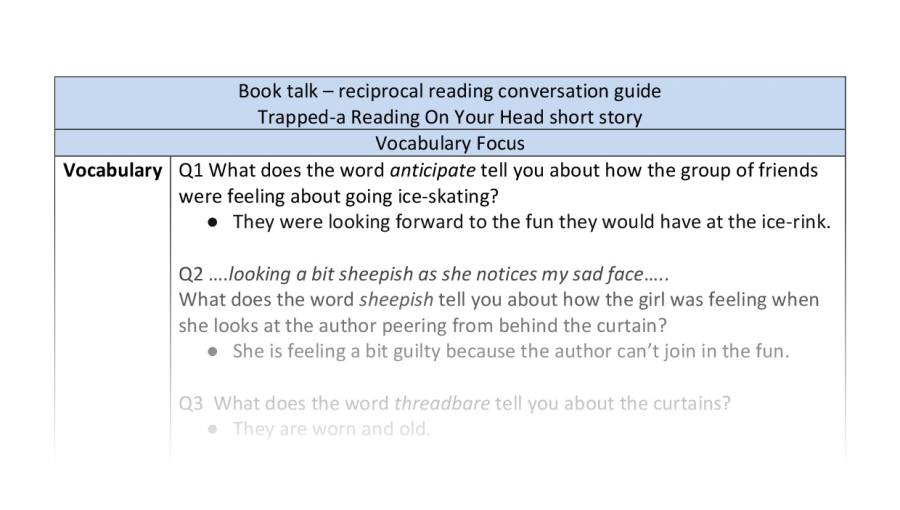 Recirpocal reading-Trapped-vocabulary