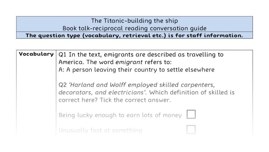 Reciprocal reading - VRSIPE - The Titanic-building the ship