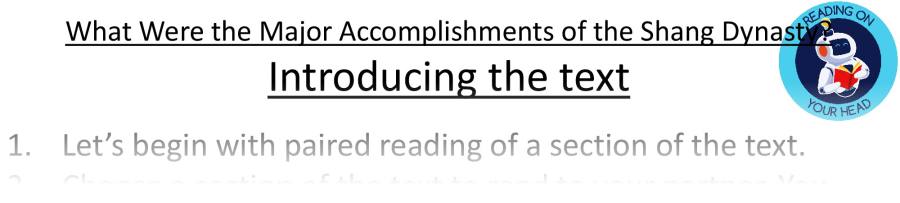 Teaching slides - What Were the Major Accomplishments of the Shang Dynasty - Vocabulary Focus