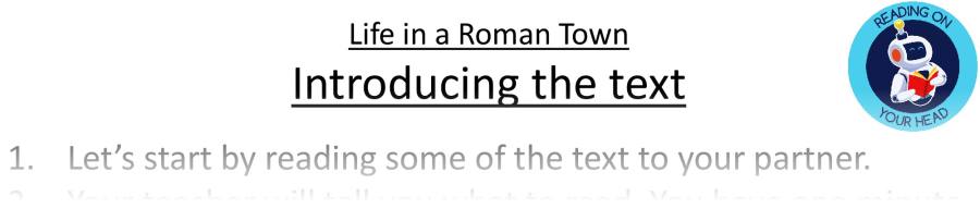 Teaching slides vocabulary - Life in a Roman Town