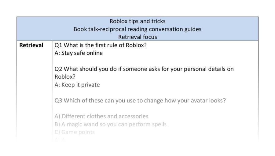 Reciprocal reading - retrieval - Roblox tips and tricks