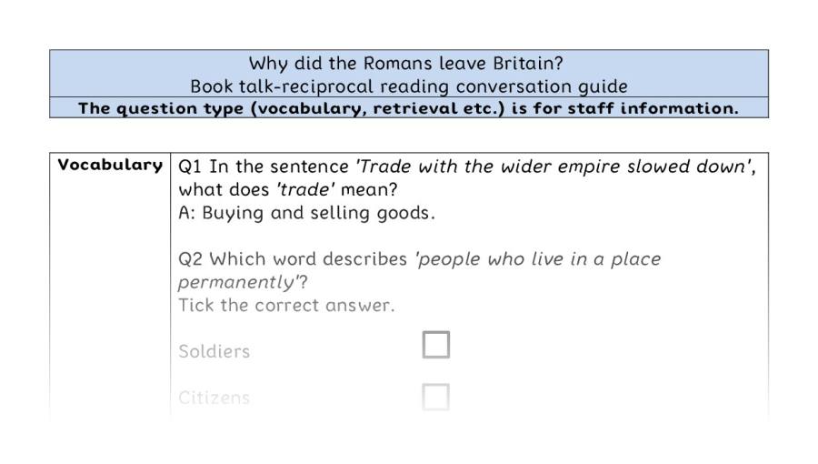Reciprocal reading VRSIPE - Why did the Romans leave Britain