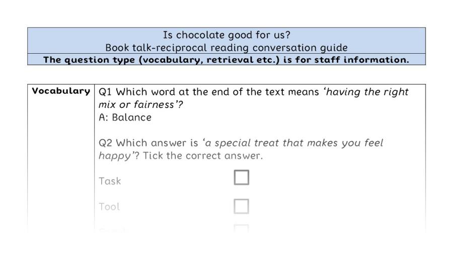 Reciprocal reading VRSIPE - Is chocolate good for us