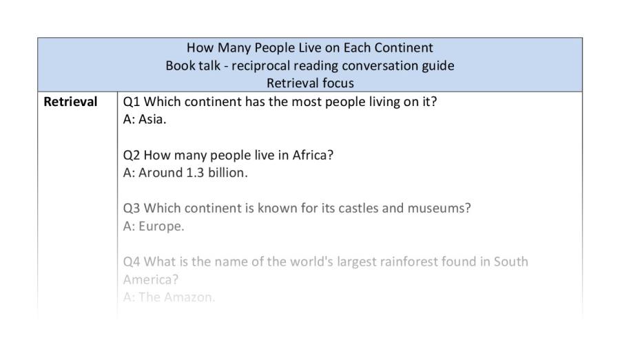 Reciprocal - retrieval - People Live on Each Continent