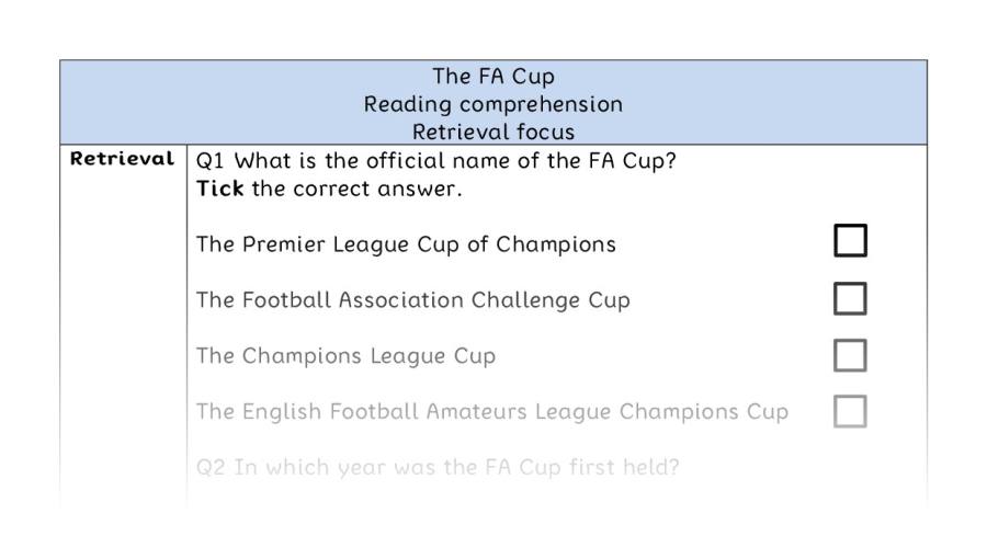 Reading comprehension - retrieval - The FA Cup