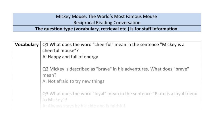 Reciprocal Reading - Mickey Mouse