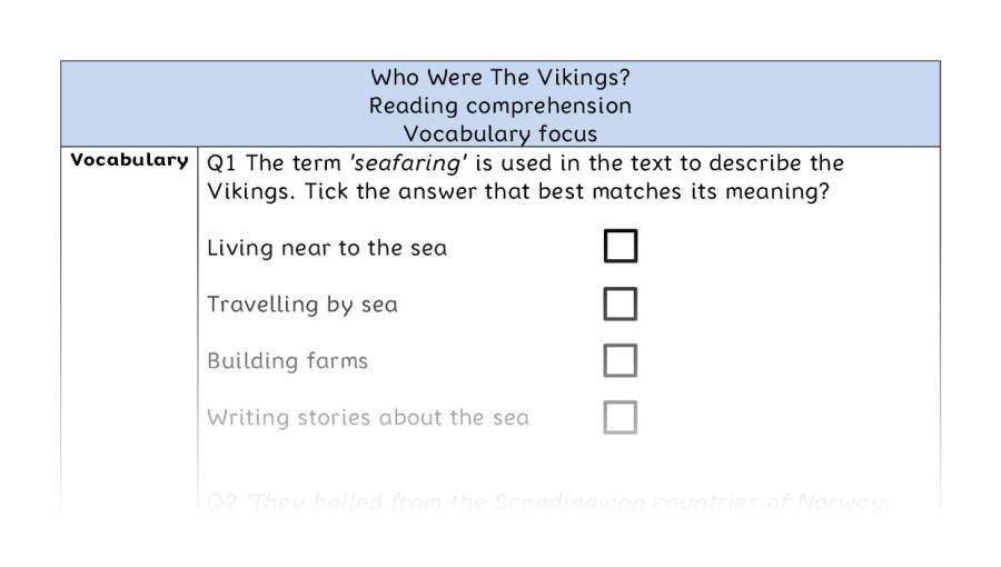 Reading comprehension - vocabulary - Who Were The Vikings