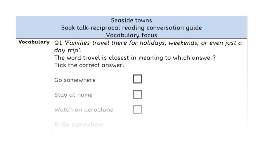 Reciprocal reading - vocabulary - Seaside towns