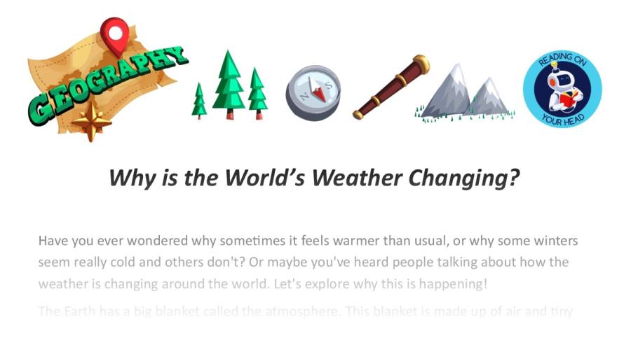 Why is the Worlds Weather Changing