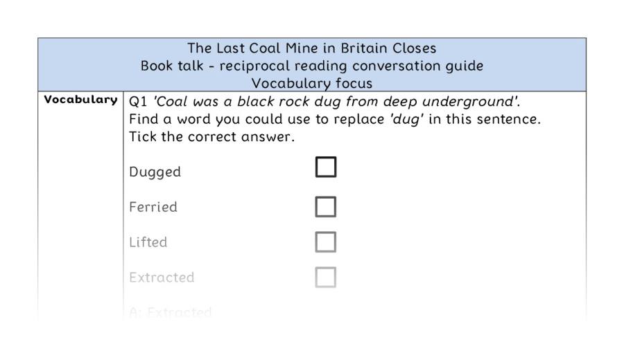 Reciprocal reading - vocabulary - The Last Coal Mine in Britain Closes