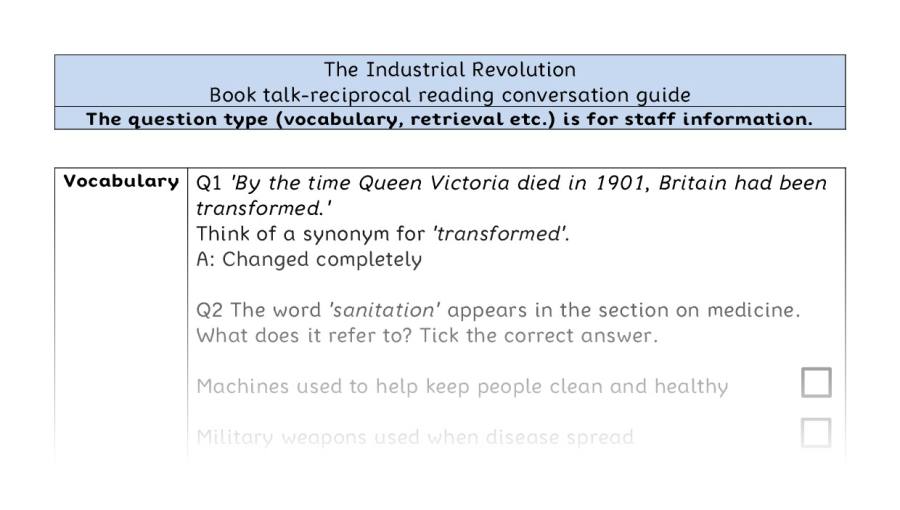 Reciprocal reading - VRSIPE - The Industrial Revolution