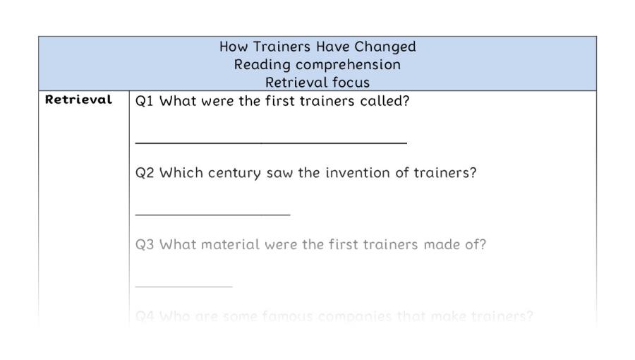 Reading comprehension - retrieval - How Trainers Have Changed