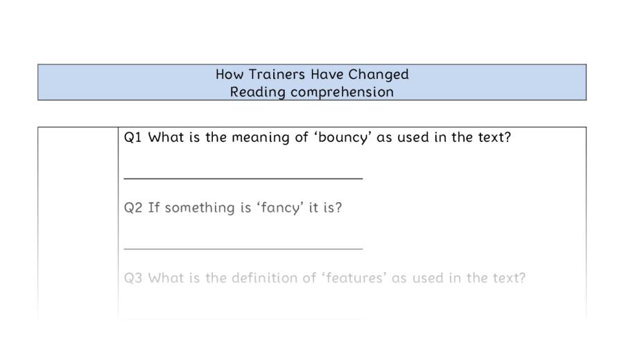 Reading comprehension VRSIPE - How Trainers Have Changed