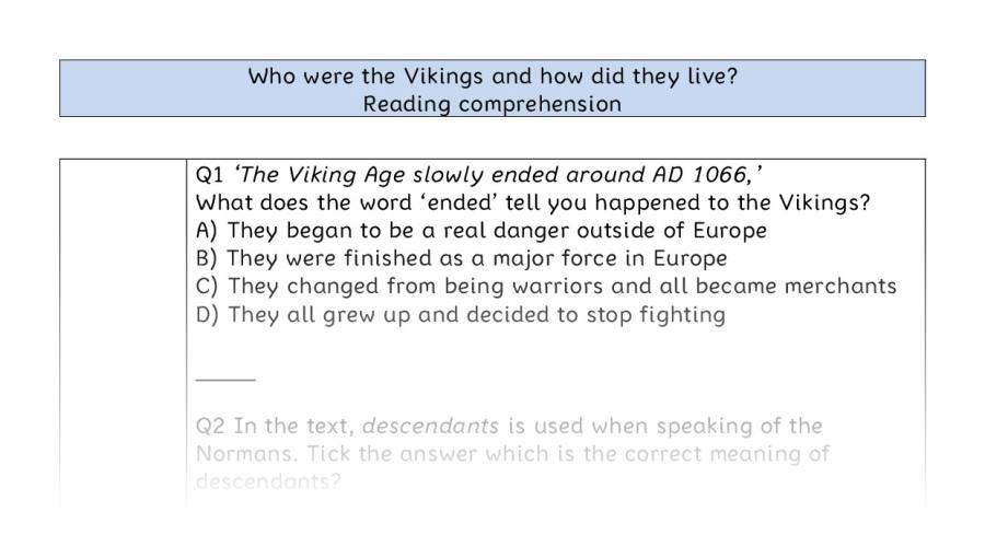 Comprehension - VRSIPE - Who were the Vikings and how did they live