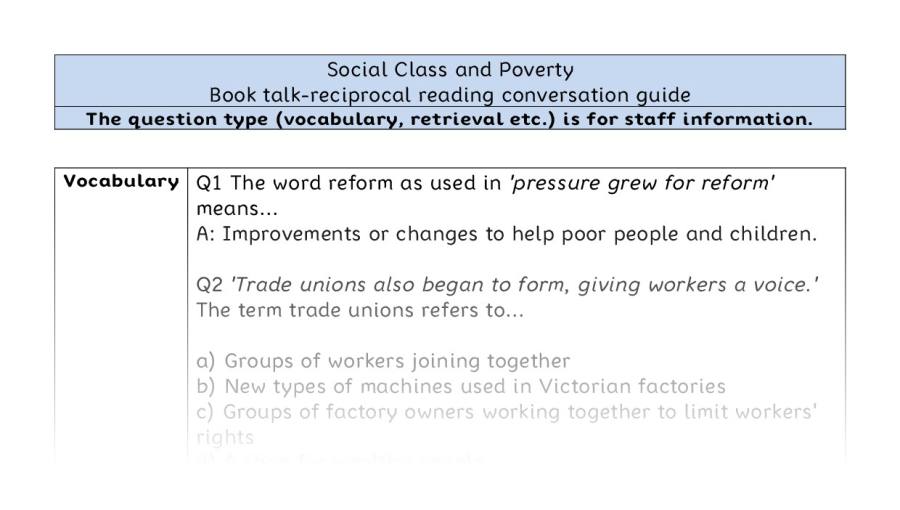 Reciprocal reading - VRSIPE - Social Class and Poverty