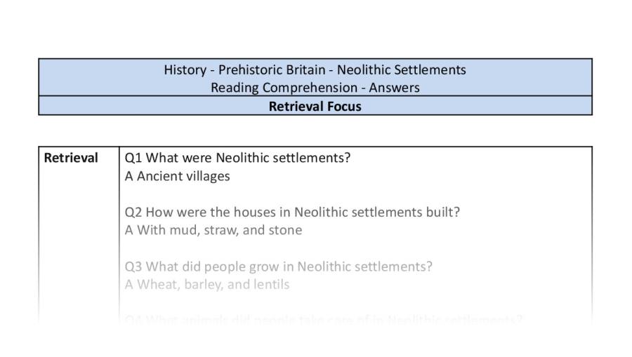 Reading Comprehension-retrieval-Neolithic Settlements-answers