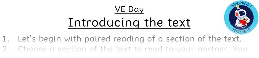 Teaching slides - VE Day - Vocabulary Focus
