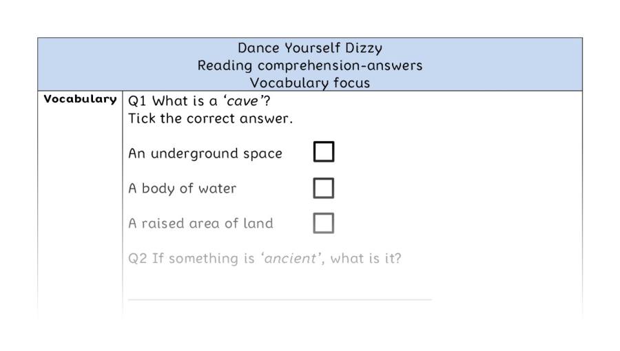Reading comprehension - vocabulary - Dance Yourself Dizzy