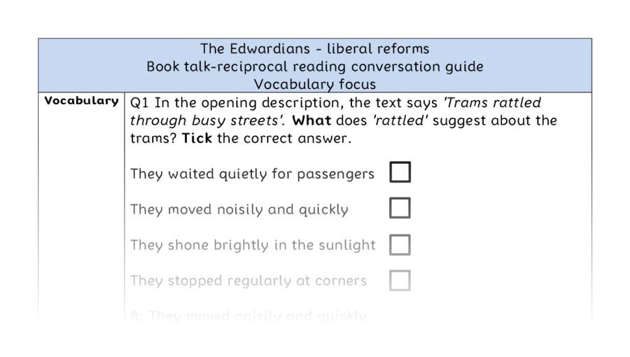 Reciprocal - vocabulary - The Edwardians - liberal reforms