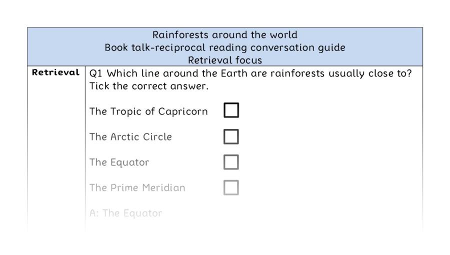 Reciprocal reading - retrieval - Rainforests around the world