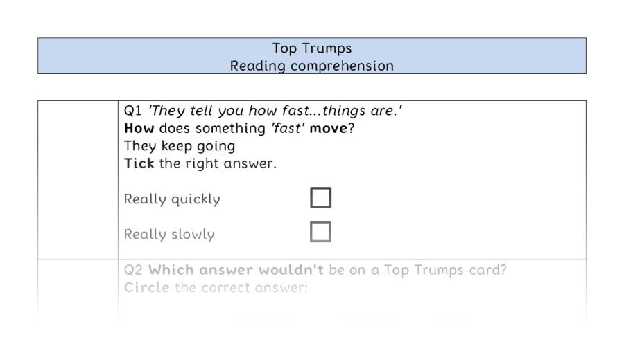 Reading comprehension - VRSIPE - Top Trumps