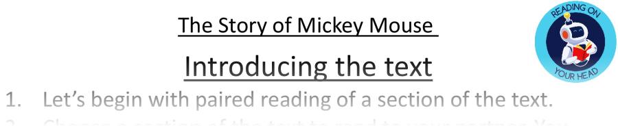 Teaching slides vocabulary Mickey Mouse