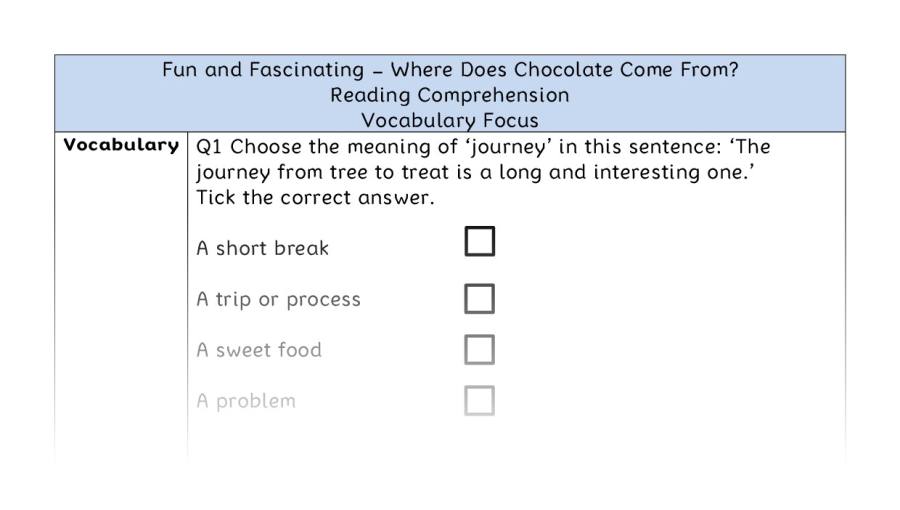 Where Does Chocolate Come From - Reading Comprehension - Vocabulary Focus