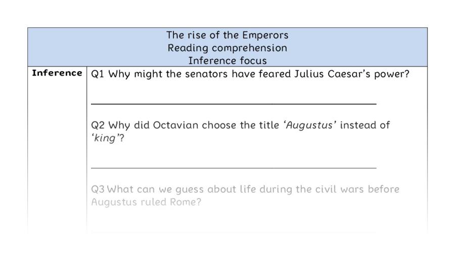 Reading comprehension - inference - The rise of the Emperors