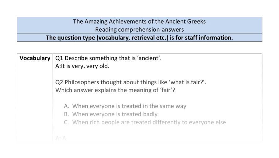 Reading comp-VRSIPE-The Amazing Achievements of the Ancient Greeks