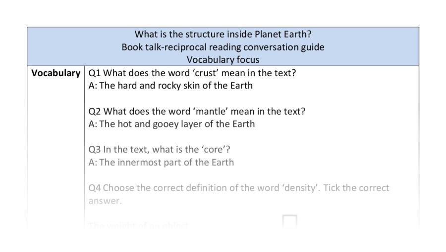 Reciprocal-vocab-structure of Earth