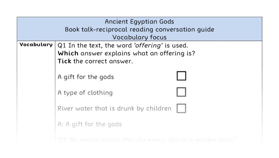 Reciprocal - vocabulary - Ancient Egyptian Gods