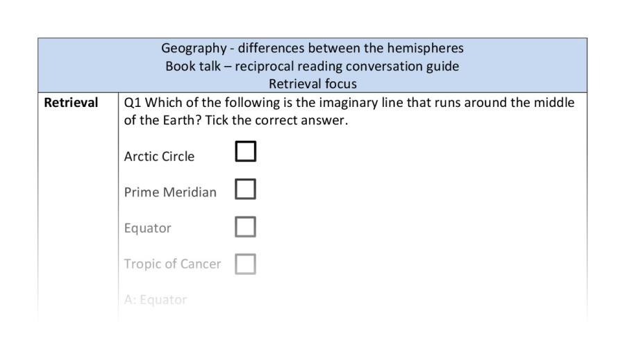 Reciprocal reading - retrieval - differences between the hemispheres
