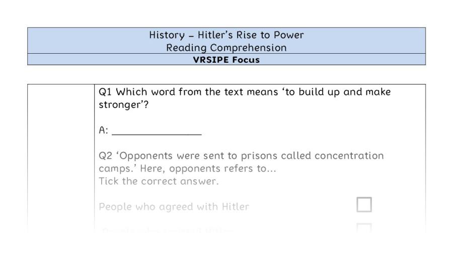 Reading comp-VRSIPE-Hitlers rise to power