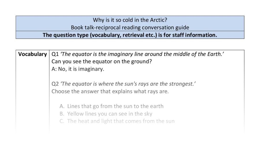 Reciprocal reading- VRSIPE - Why is it so cold in the Arctic