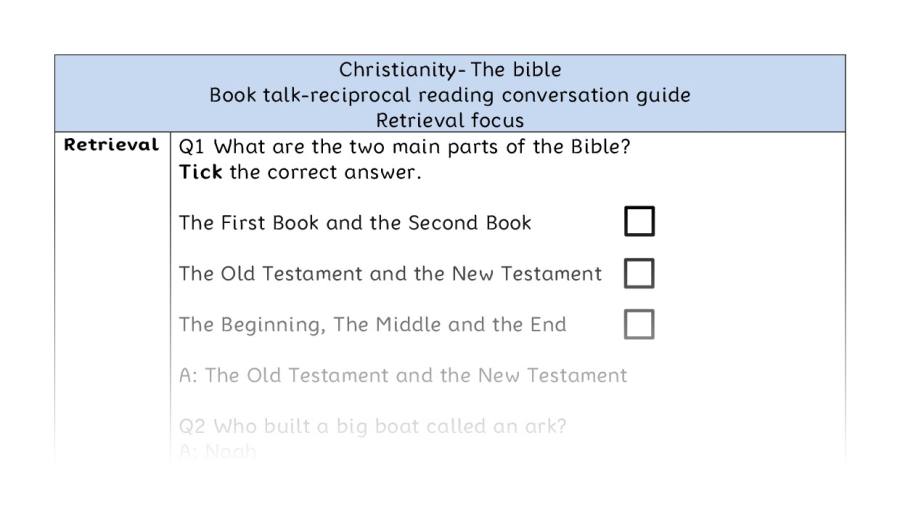 Reciprocal reading - retrieval - The bible