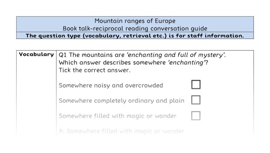 Reciprocal reading - VRSIPE - Mountain ranges of Europe