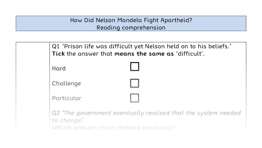 Reading comp - VRSIPE - How Did Nelson Mandela Fight Apartheid