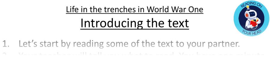 Teaching slides VRSIPE-Life in the trenches in World War One