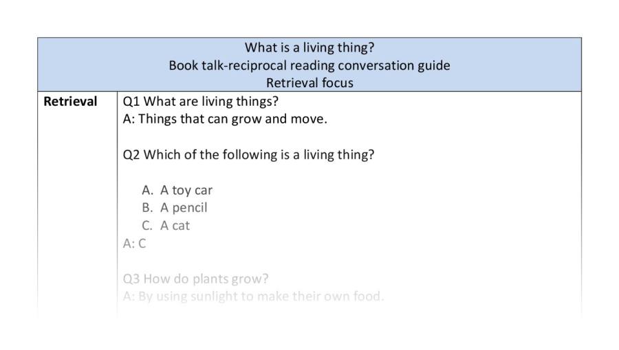 Reciprocal-retrieval - What is a living thing