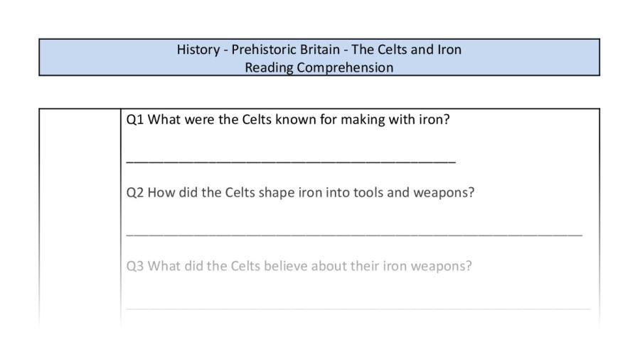 Reading comprehension-retrieval-the Celts and iron