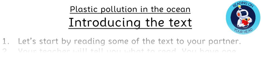 Teaching slides vocabulary - Plastic pollution in the ocean