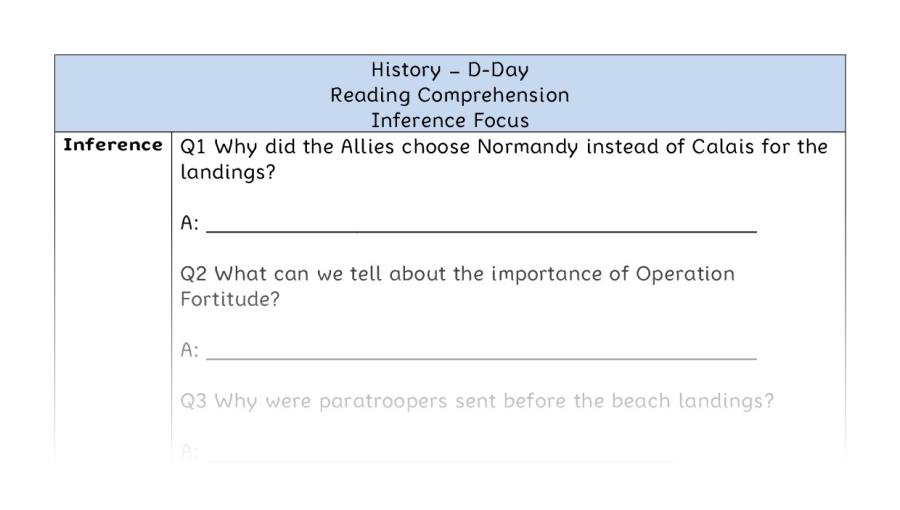 D-Day - Reading Comprehension - Inference Focus