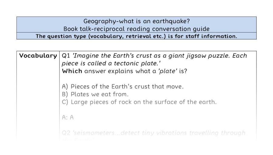 Reciprocal reading-VRSIPE-what is an earthquake