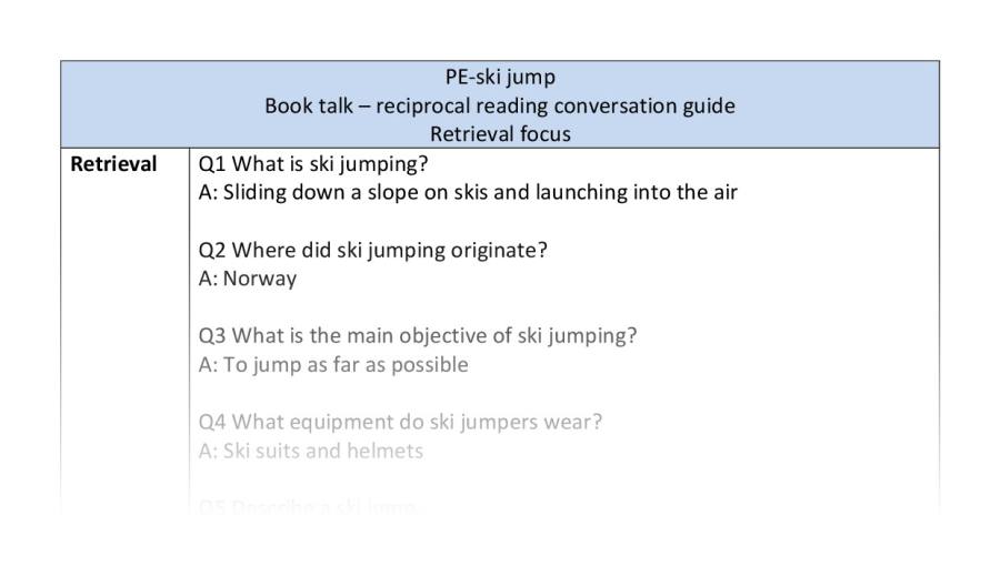Reciprocal reading-retrieval-ski jump