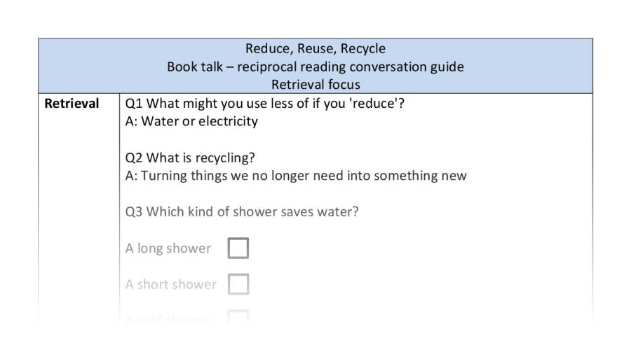 Reciprocal reading - retrieval - Reduce, Reuse, Recycle