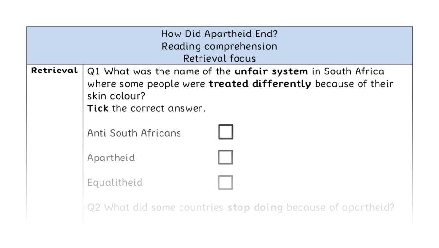 Reading comprehension - retrieval - How Did Apartheid End